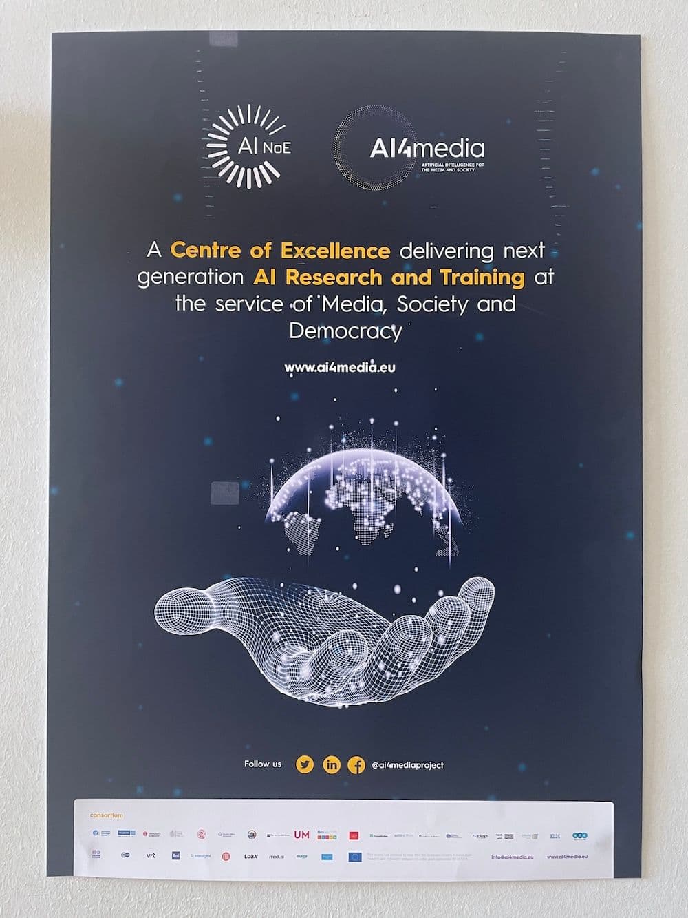 AI4MEDIA Poster at the CERTH Campus.