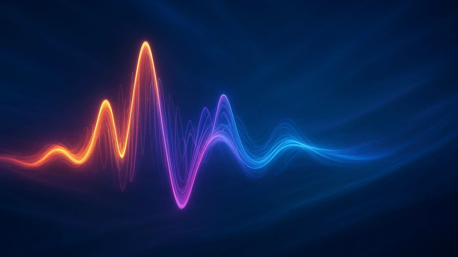 Image generated with Copilot. Prompt: “visual representation of an abstract audio waveform flying through air”.